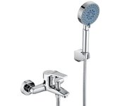 Grifo para bañera con ducha de mano cromo montado en la pared para baño ducha de mano 5 modos
