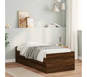 Estructura de cama con cajones roble marrón 90x200 cm