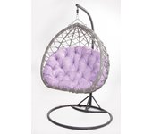 Cojines para mecedora de jardín 130x100 cm | cojín para silla colgante | cojín para silla colgante tipo hamaca / cojín para jardín violeta claro