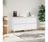 Aparador 2 piezas | aparador de comedor | armario de cocina madera contrachapada blanco 60x35x70 cm cfw28329