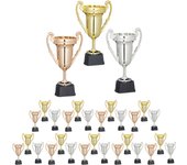 Relaxdays set de 30 copas de trofeo, ceremonia de premio, torneos deportivos, sin grabado, 22,5x13,5x8,5 cm, multicolor