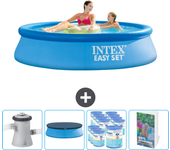 Paquete de piscina - intex - alrededor - 244x244x61 cm + accesorios cb111