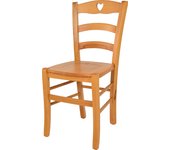 Tommychairs - silla cuore para cocina y comedor, estructura en madera de haya color miel y asiento en madera