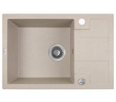 Fregadero barbados de granito beige, 1 seno con escurridor, 44x65
