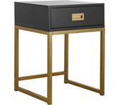 Beliani mesa auxiliar negro/dorado 40 x 40 cm largo