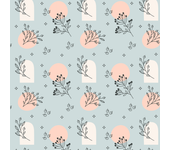 Papel pintado floral boho azul