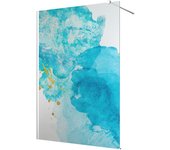Vinilo adhesivo para mampara de ducha esmerilado - azul acuarela