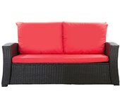 Cojines para sofá de exterior rojos cojines para sofá cojines para banco de jardín de 2 plazas 130x60x50cm cojines para muebles de poliratán-mix