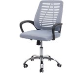 Silla de oficina hwc-l44, silla de escritorio silla de ordenador, respaldo ergonómico, cubierta de malla tela/textil ~ gris