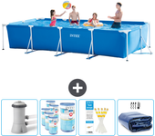 Paquete de piscina - intex - rectángulo - 450x220x84 cm + accesorios cb86