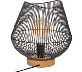 Atmosphera - lámpara con cable 'jena' negra - metal a. 28 cm