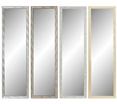 Espejo de pared dkd home decor cristal natural gris marrón gris oscuro ps 4 unidades hoja de planta (35 x 2 x 125 cm)