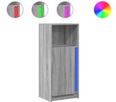 Aparador | aparador de comedor | armario de cocina con led madera de ingeniería gris sonoma 42,5x34x100cm cfw67549