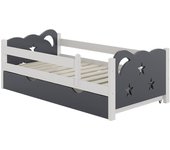 Vitalispa cama infantil jessica, gris, 70x140 cm con cajón, sin colchón