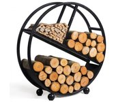 Range-bûches rond diego en acier noir ø 80 cm