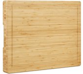 Relaxdays tabla de cortar maciza para cocina, bambú, beige, 5,5 x 45 x 35 cm