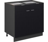Vicco mueble bajo de cocina fame-line, rayas negras, 80 cm sin encimera