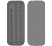 1x tapete de secado de vidrio de silicona, tapete para fregadero de cocina, escurridor de platos, gris