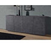 Aparador oscar, aparador de cocina de 4 puertas, buffet de salón, 100% made in italy, 200x43h86 cm, pizarra