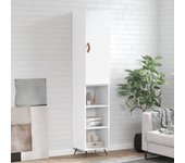 Aparador alto | aparador de comedor | armario de cocina madera contrachapada blanco 34,5x34x180 cm cfw15363