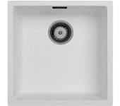 Fregadero blanco 40x40 cm para montaje inferior, superior y a nivel con tapón de metal gun 1208970534.