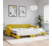 Vidaxl sofá cama nido terciopelo amarillo 90x200 cm