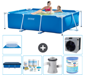 Paquete de piscina - intex - rectángulo - 220x150x60 cm + accesorios a22