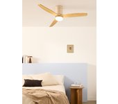 Windcalm dc - función verano/invierno - ventilador de techo 40w silencioso ø132 cm con luz y mando a distancia