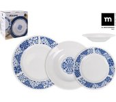 Vajilla redonda 12 piezas colección alcora | la mediterranea