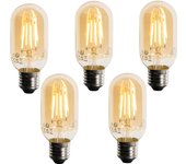 Juego de 5 bombilla led regulable e27 dorada t45 4w 300 lm 2200k