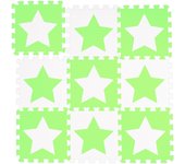 Relaxdays alfombra puzle bebé, 9 piezas, goma eva, colchoneta niños, sin sustancias nocivas, suelo juego, blanco y verde