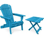 Silla + mesa adirondack de madera lote muebles de jardín - anela