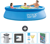 Paquete de piscina - intex - alrededor - 305x305x76 cm + accesorios cb115