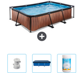 Paquete de piscina - exit toys - rectángulo - 300x200x65 cm + accesorios cb75