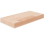 Panel de estantería 40x20x4 cm madera maciza de roble sin tratar