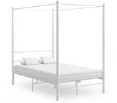 Estructura de cama con dosel metal blanco 120x200 cm