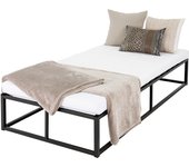 Estructura metálica de cama sobre marco acero dormitorio somier negro 90x200cm