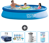 Paquete de piscina - intex - alrededor - 366x366x76 cm + accesorios a587
