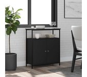 Aparador | aparador de comedor | armario de cocina de madera de ingeniería negro 70x30x80 cm cfw36387