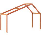 Techo de cama infantil madera maciza marrón 213x85,5x144,5 cm