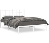 Maison exclusive - estructura cama sin colchón con cabecero metal blanco 135x190cm