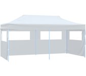 Carpa de recepción plegable con paredes 3 x 6 m acero blanco