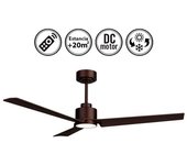 Ventilador de techo con luz silencioso dc con mando anne marron 127 cm invierno-verano