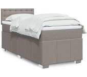 Somier de láminas con colchón taupe 90x200 cm tela
