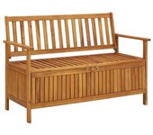 Banco de almacenaje de jardín madera maciza acacia 120 cm