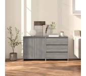 Aparador de 2 piezas | aparador de comedor | armario de cocina madera manufacturada gris sonoma cfw73442
