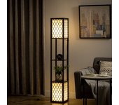 Lámpara de pie con estante y doble luz, 40w, e27, interruptor de cadena, para salón, dormitorio