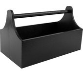Creative deco caja de herramientas de madera con asa negra | 34 x 18 x 20,5 cm (+/- 0,5 cm) | organizador estuche maletín para regalo almacenamiento