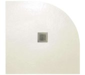 Plato de ducha cuarto de círculo strato 90x90 cm - beige - resistente y fácil de instalar - baño - ducha