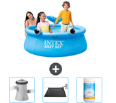 Paquete de piscina - intex - alrededor - 183x183x51 cm + accesorios cb80